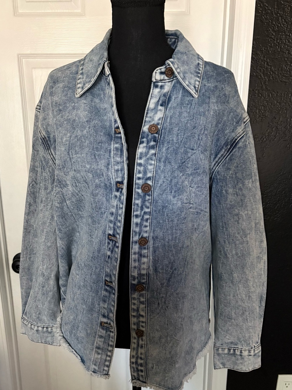Sincerely Jules Light Blue Acid Wash Denim Jacket